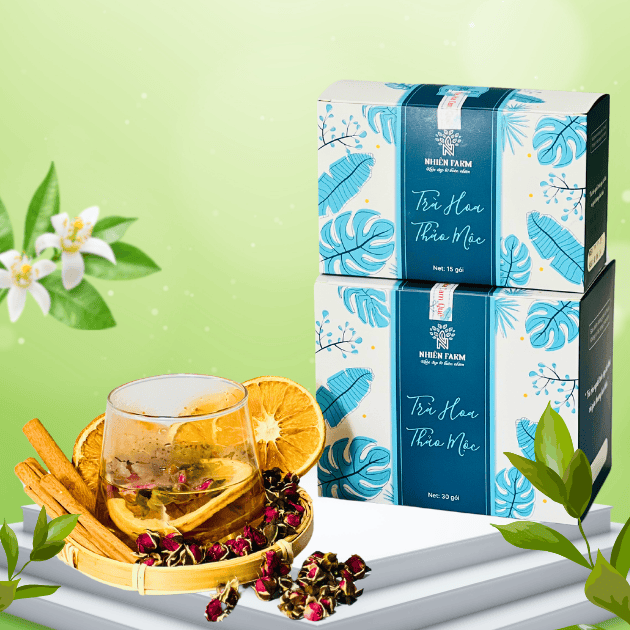 Trà hoa cam quế (30 gói) + Mật ong ngâm Đông Trùng Hạ Thảo (100ml)